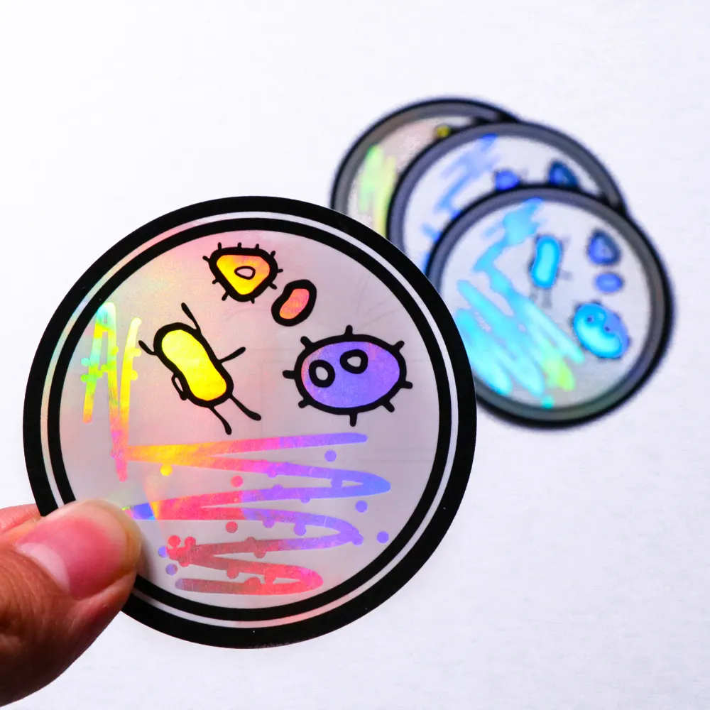 Die Cut Logo Reflective Rainbow Glitter Custom Hologram Holographic Sticker
