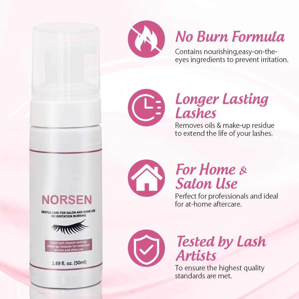 Private Label Eyelash Extension Cleanser Eyelid Foaming Cleanser Lash Foam Shampoo for Extensions Fur PBT Mink Hand Made 3 Years