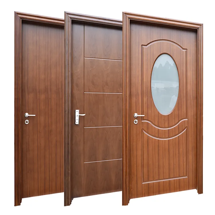 Prettywood Frosted Glass Modern Design Interior Wooden HDF MDF PVC Toilet Bathroom Door