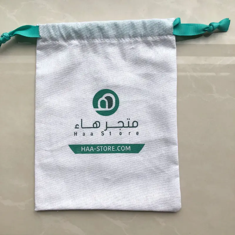 Customized Drawstring White Cotton Bag