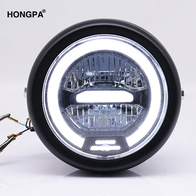 Wholesale 6'' 12V Bright Drl Led Motorcycle Headlight Headlamp Head Light For Motorcycle Cafe Racer