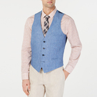 wholesale custom mens high quality formal stretch fabric fully lined with blue and white floral pattern vests