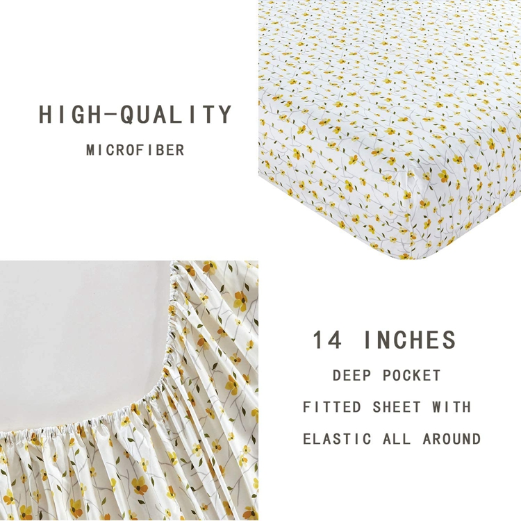 2020 Newest 100% Polyester Microfiber Printed Cover Bedding Sheets Bed Set Red