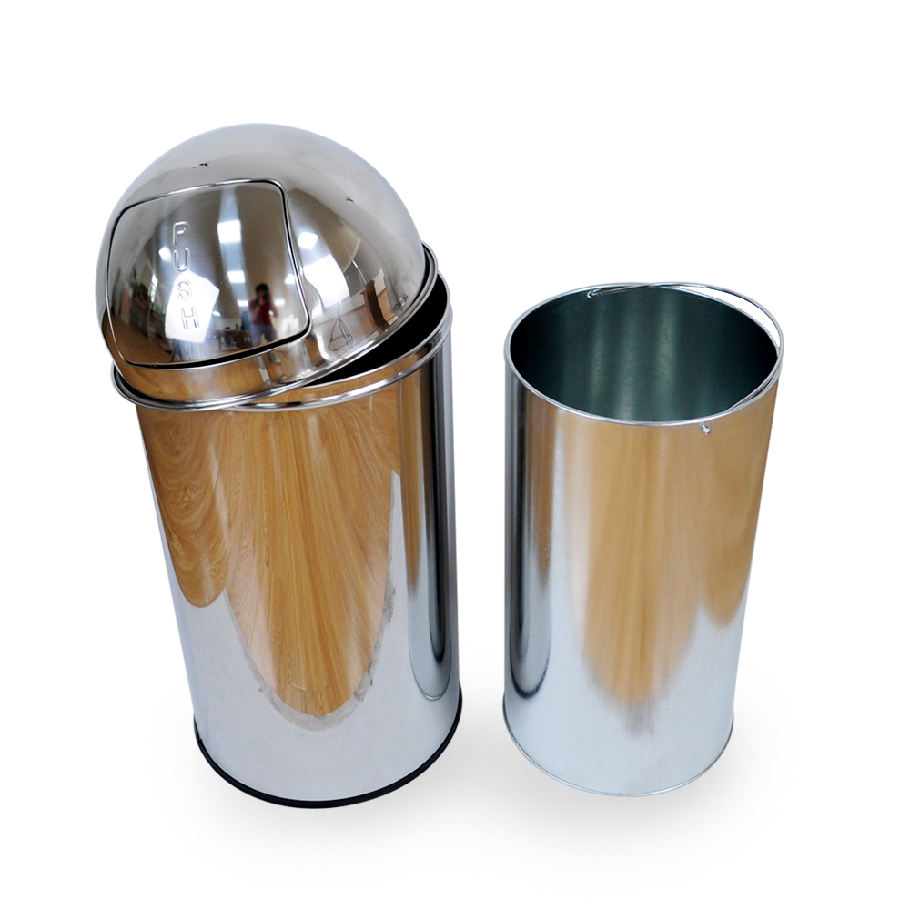 High quality 50 liter household kitchen stainless steel trash can with Inner Bucket