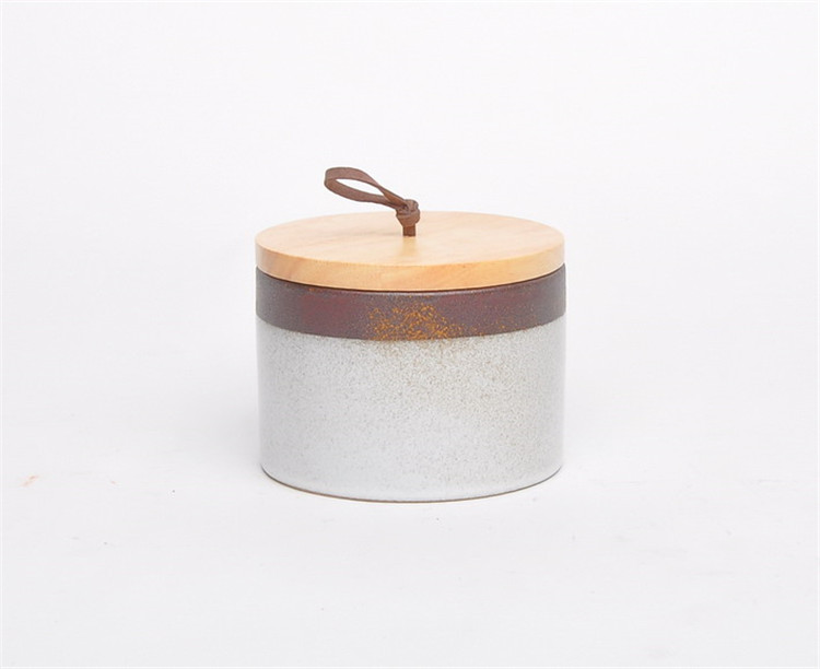 Western vintage cylinder shape indoor ceramic porcelain candle holder jar for table