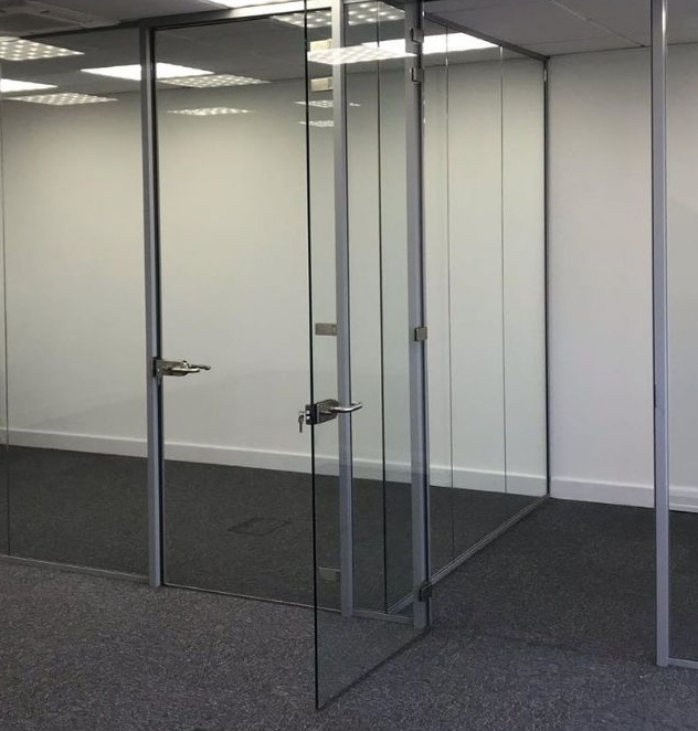 Office Aluminium Anodised Frameless Glass Door Lock Latches With Lever Handles