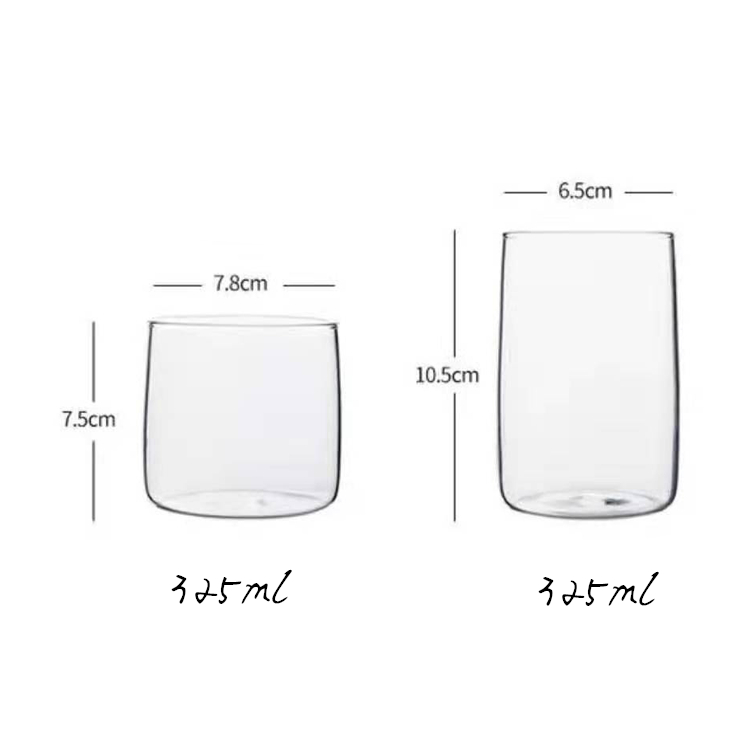 Clear Glass Iced Coffee Milk Cup Latte Cup Heat Resistant High Borosilicate
