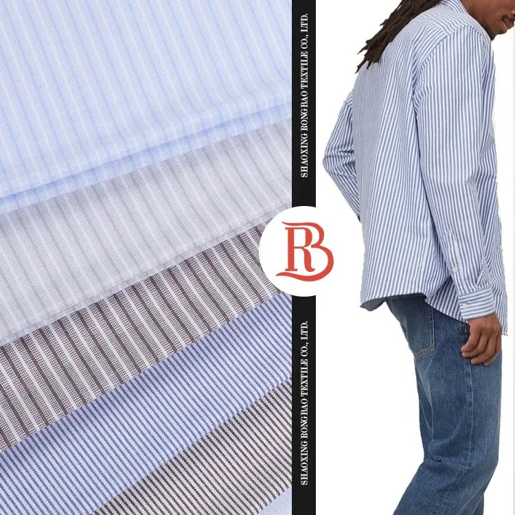 Модный стиль на заказ 95 г/кв. М полосатая пряжа окрашенная 80/20 tc тканая Мужская рубашка ткань