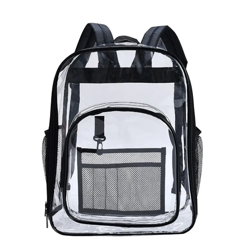 Transparent Plastic Backpack Clear Backpack Heavy Duty Clear Bookbag Large See Through Backpack for Women and Men Stadium Approved Transparent Bag for College Work Travel Yellow
