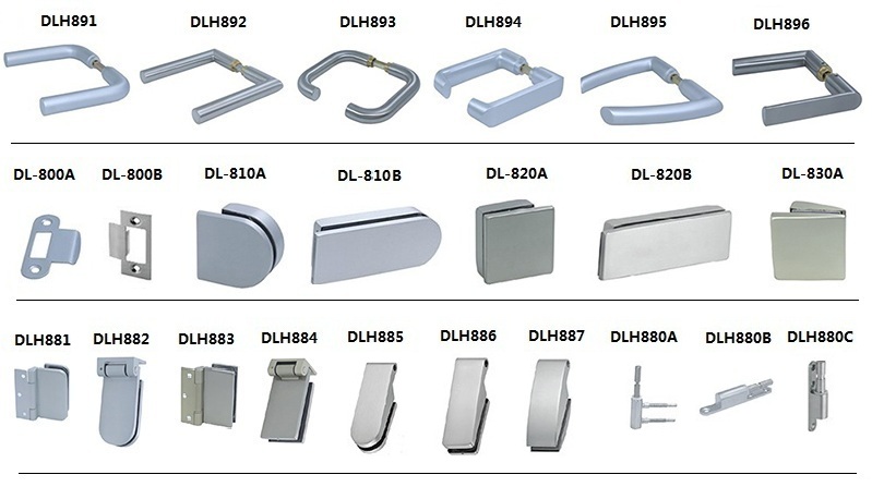 Office Glass Door Lock Aluminium Glass Door Lock Latch With D shape Handles