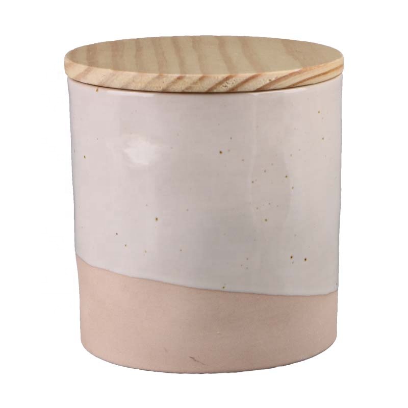 wholesale cheap custom green  coffee bean candy sugar big container tea canister ceramic food storage jar with wooden lid