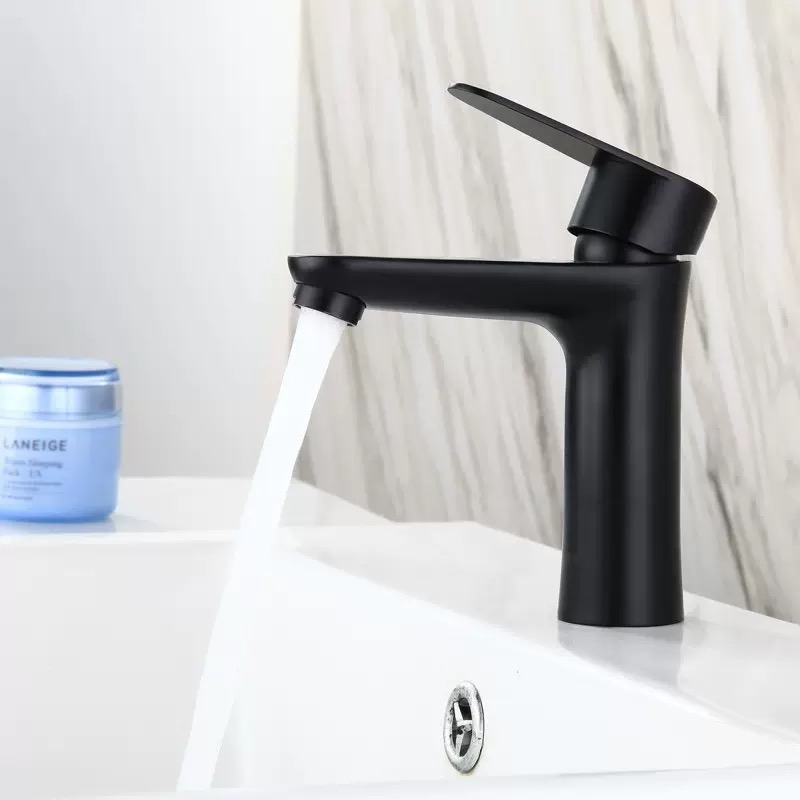 modern stainless steel 304 black hot and cold bathroom wash basin faucet