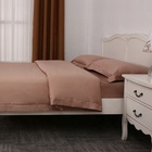 Allbright bedding customize size coffee satin fitted bed sheet folder