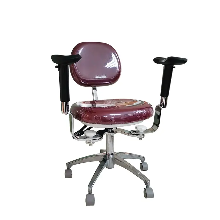 Foshan hospital ergonomic medical doctor stool chair with pu backrest armrest
