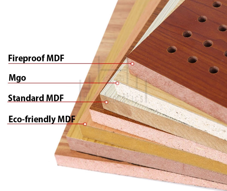 U MDF Slotted Wooden Acoustic Panel Perforated Wooden Acoustic Panel Soundproof Panels for hotel wall and ceiling