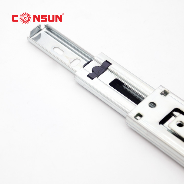 40mm width full extension ball bearing  slide zinc plated or black color different thickness one set one polybag