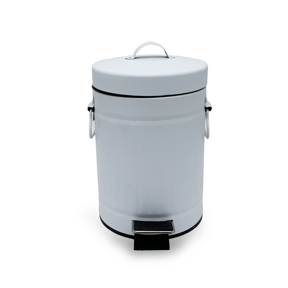 Hot Sales Bathroom Roman Cover Trash Can Stainless Steel Soft Close Pedal Waste Bins Embossed Design Bathroom Trash Bins