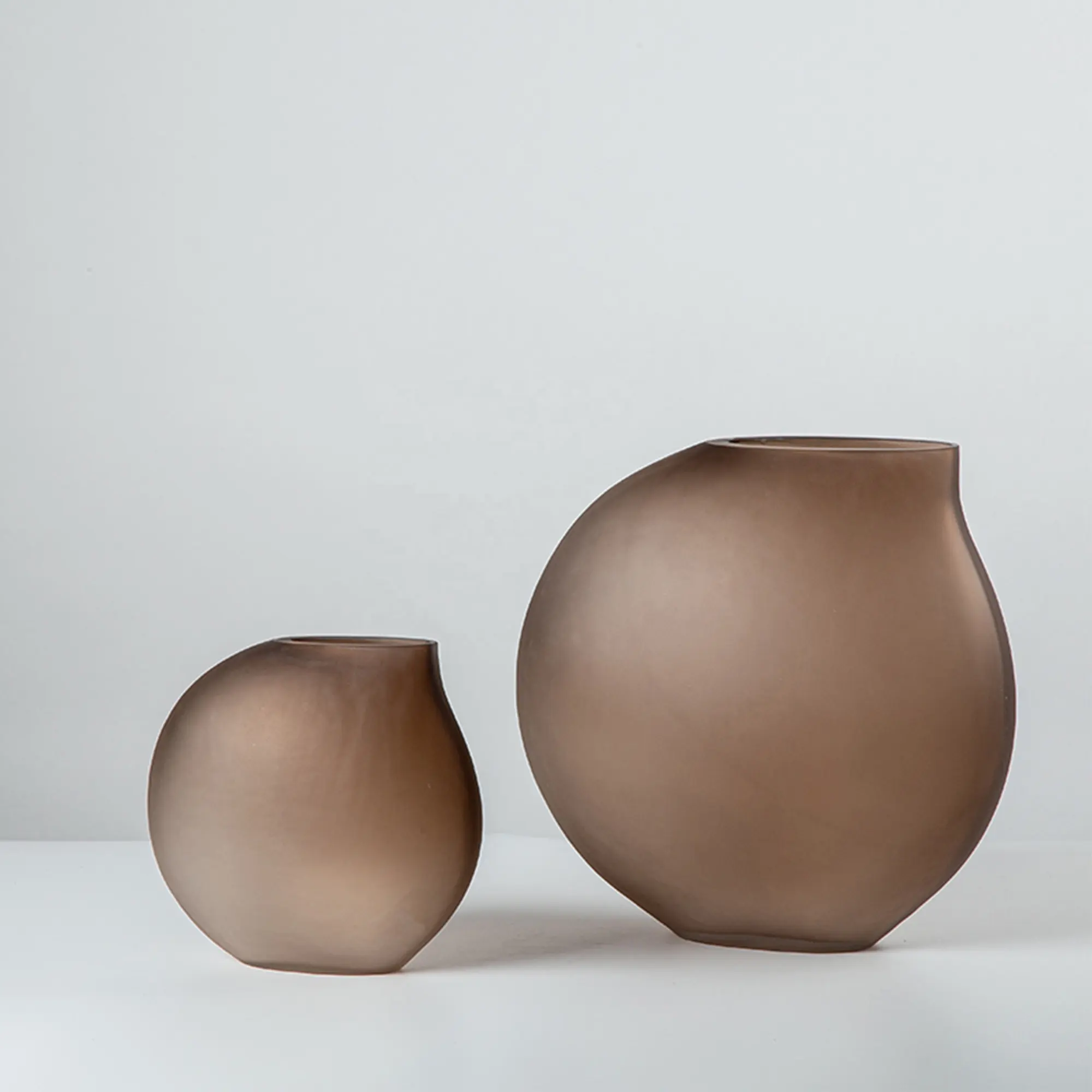 Modern Brown Translucence Decor Vase Glass Sculpture
