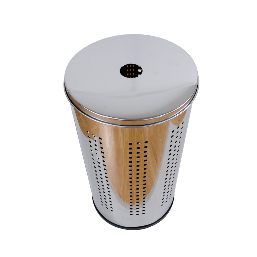 Hotel Round Shape Customized Color 35L/46L Waste Bin Stainless Steel Dustbin Trash Can