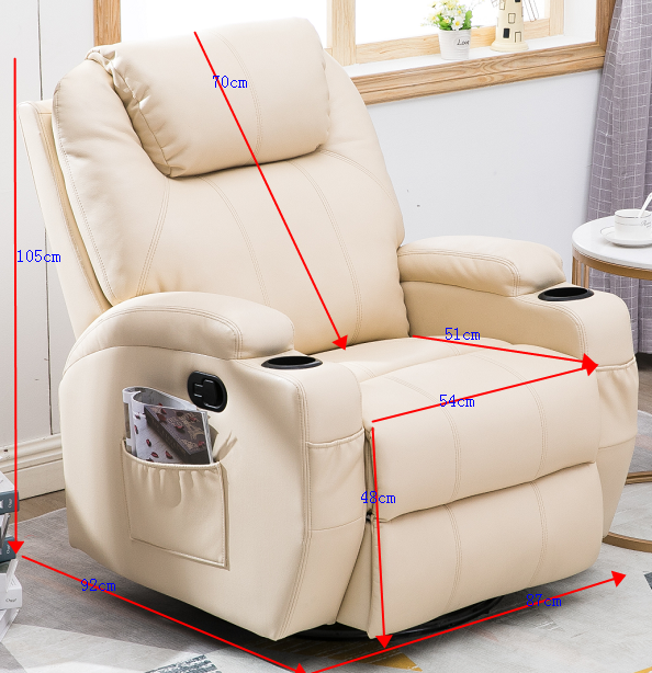 Customize Luxury Multifunction One Seat Manual Handle 360 Degree Rocking Swivel Recliner Chair