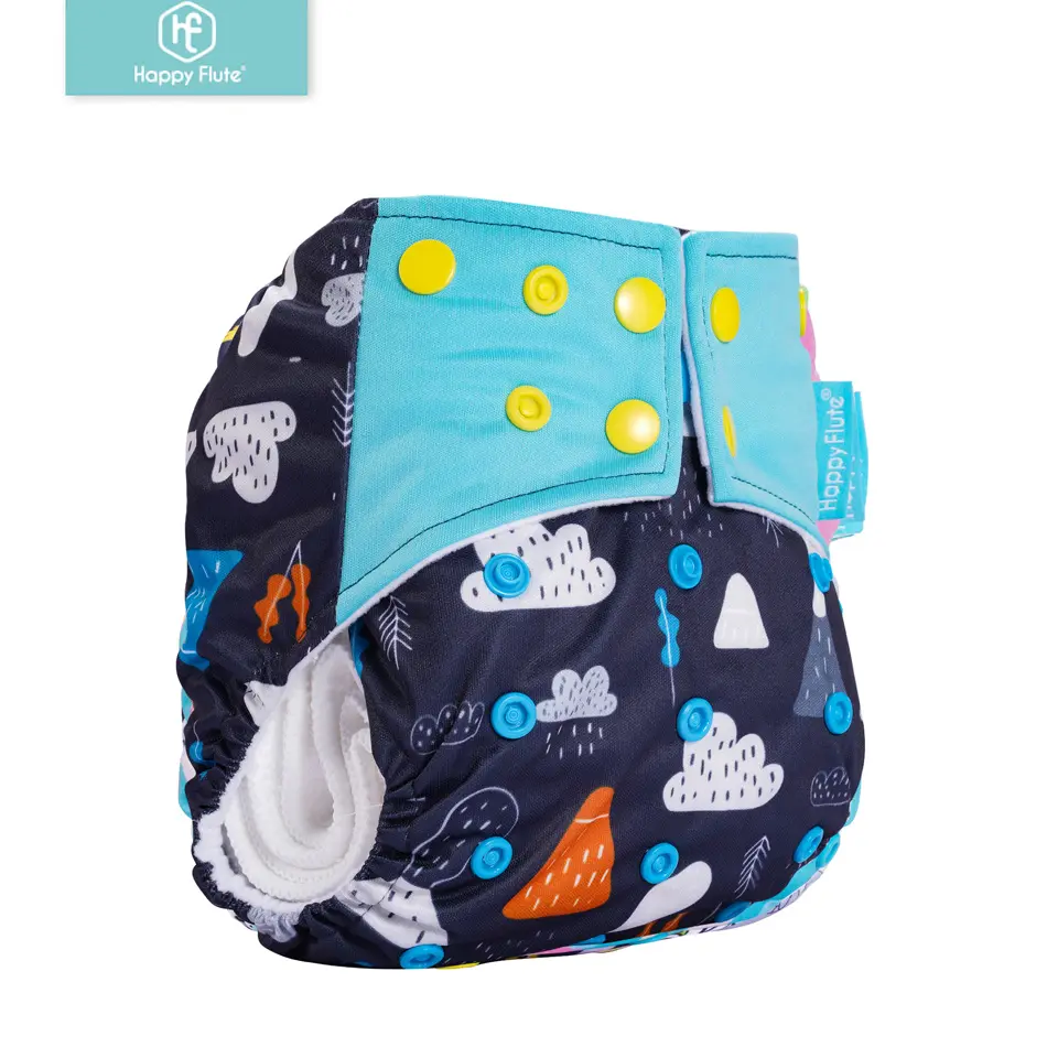 Happyflute Baby Cloth Diapers Washable Pocket Nappy with microfiber insert Reusable Cloth Diaper Covers