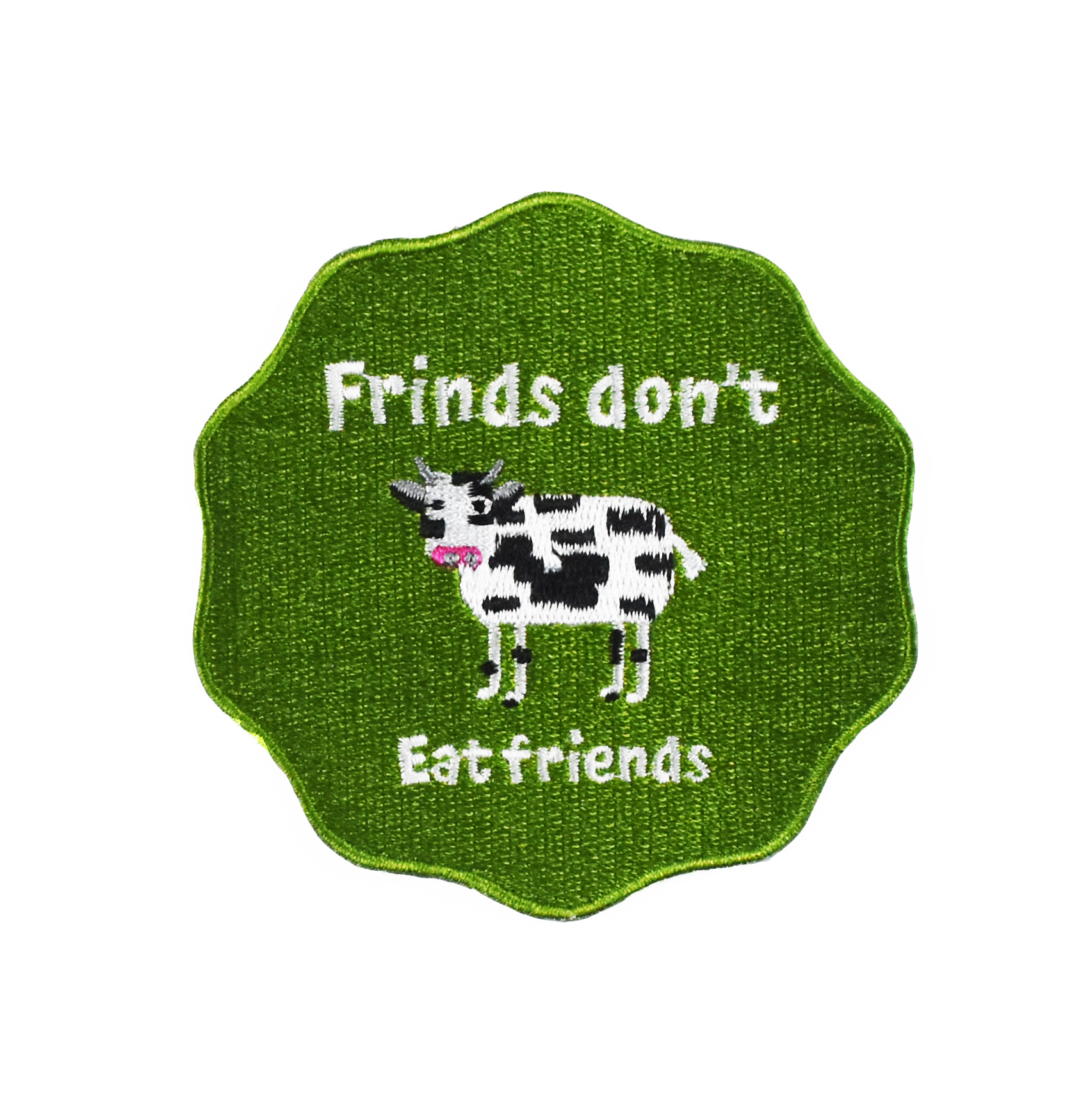 Cow Embroidered Iron On Applique Patch Farm animal Light Brown Childrens