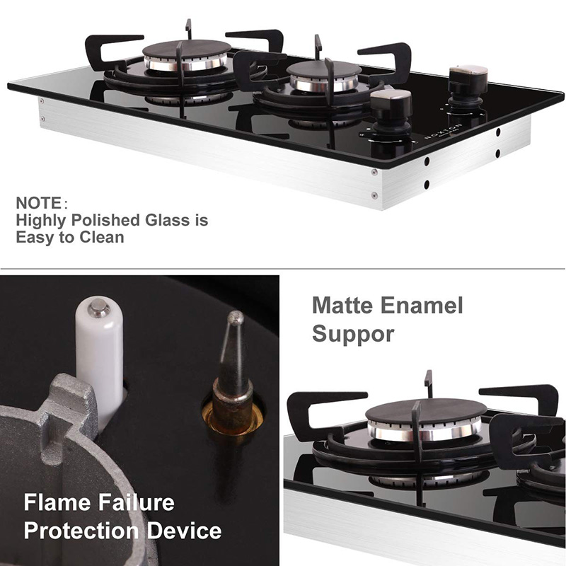 Chinese Manufacturers Direct Sales Built-in 2 Burners Cooktops Two Burner Gas Stove