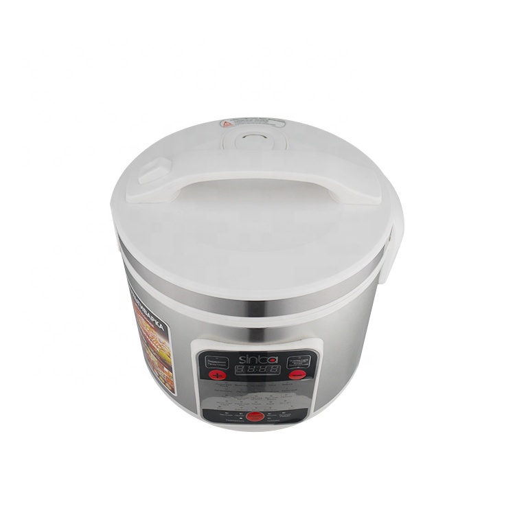 White Plastic Metal Inner Pot Deluxe Automatic Electric Rice Cooker 5L