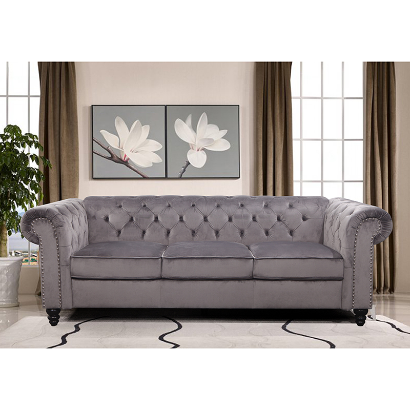 Home 3 seater fabric furniture living room sofa  Modern Chesterfield sofa couch