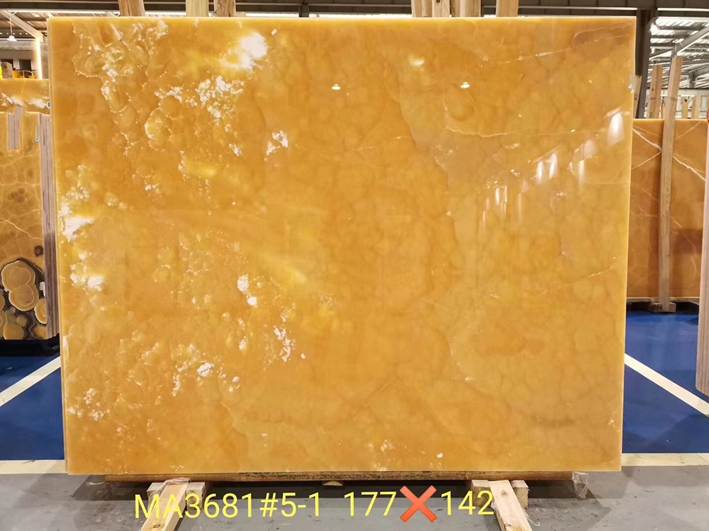 Factory Price Mexican Orange Calcite Onyx Slab Customized Size For Background Wall