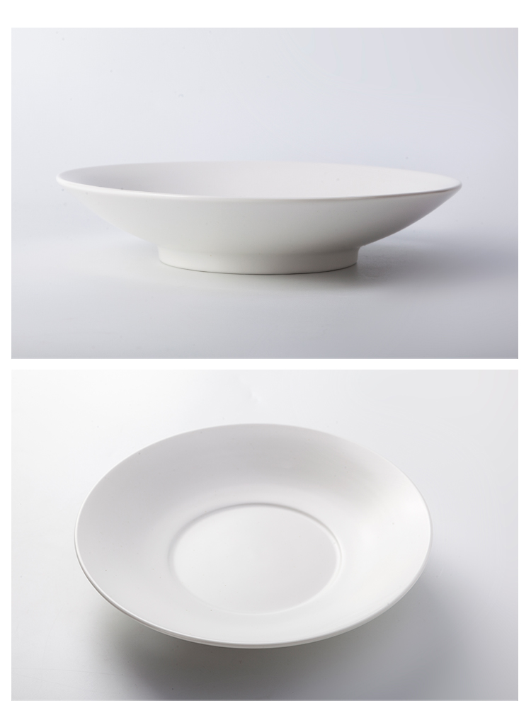 China Chaozhou Matte White And Black Round Sushi Japanese Plate Ceramic