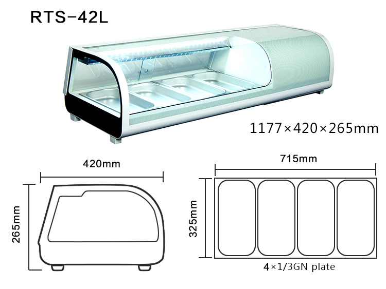 1200mm sushi showcase 42L sushi food display fridge CE certificate approved sushi display case