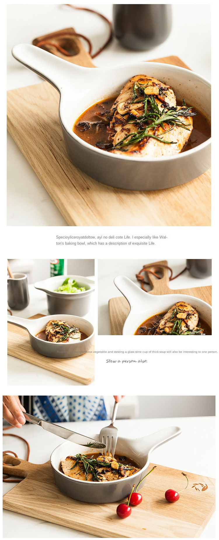 Nordic Ceramic Pizza Baking Dishes Pans With Handle Porcelain Bakeware For Kitchen Microware safe