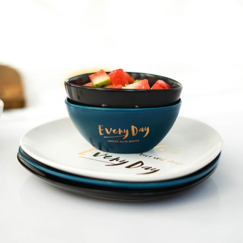 Wholesale Modern Style Ceramic Triangular Soup Bowl Dish Salad Plate