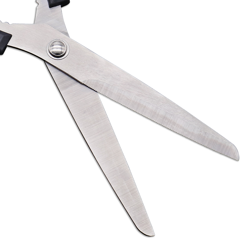 household 10 inch food cut scissors gray with walnut clamp multi-function barbecue kitchen scissors