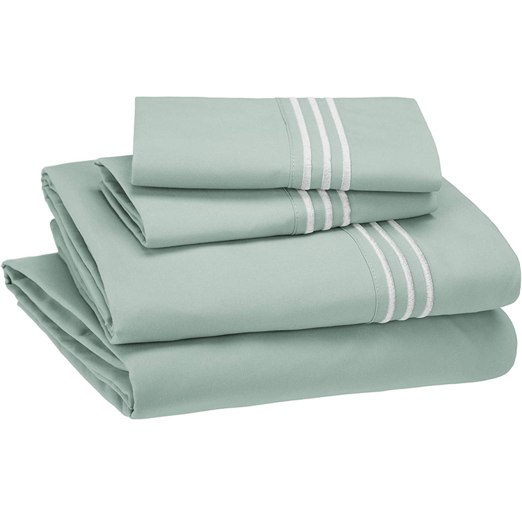 New Type Polyester Microfiber Embroidered Luxury Sheets Bed Set Bedding On Sale