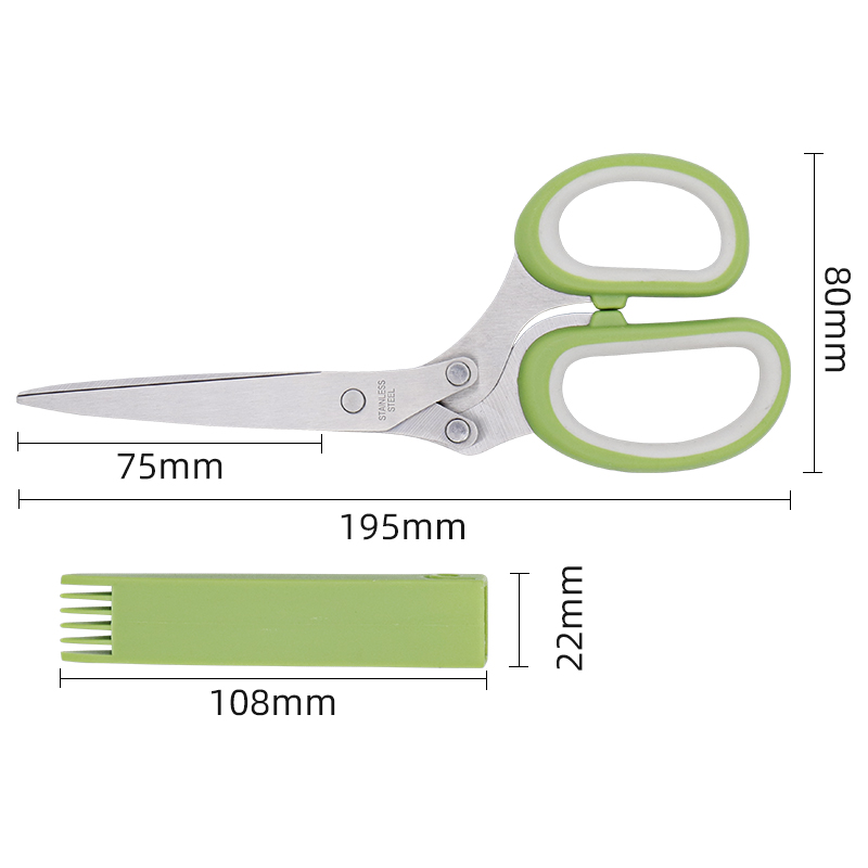 Professional Vegetable Cutting Stainless Steel 5 Blade Herb Scissors