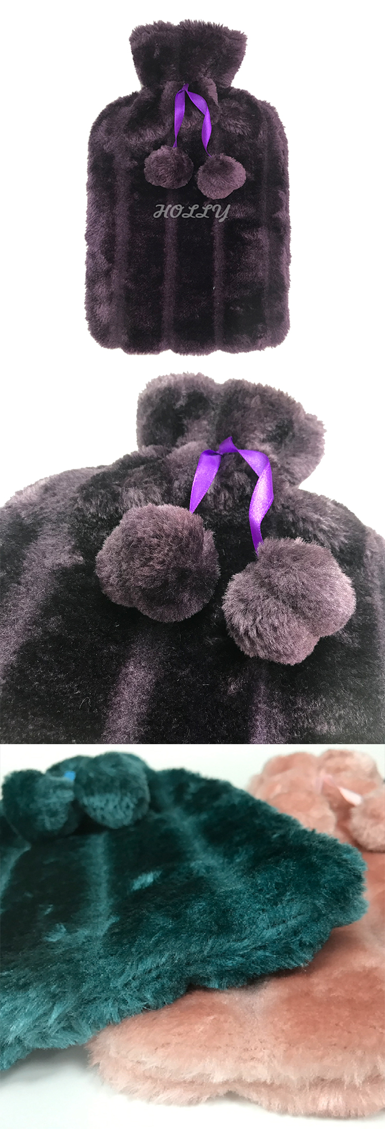 faux fur cover with pain relief 2000ml rubber hot water bottle hot-water bag