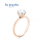 Wholesale 18k gold moissanite halo engagement wedding ring for woman