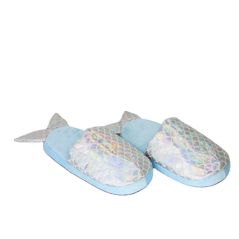 custom CE approval cheap women mermaid plush tail ins furry slippers