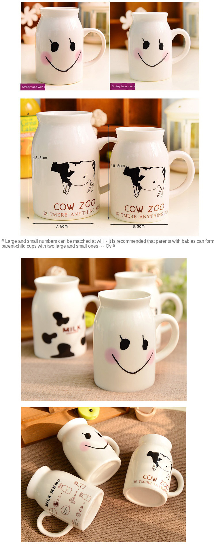 European Style Cute Ceramics Cups With Cartoon Design Breakfast Milk Ceramic Mugs For Home Party