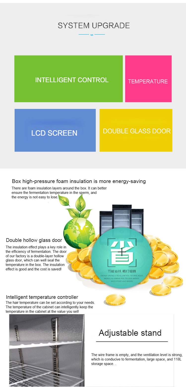 Yogurt / refrigeration / heating display cabinet refrigerator