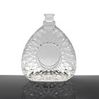 Classic clear striped xo whiskey 700ml empty glass bottle