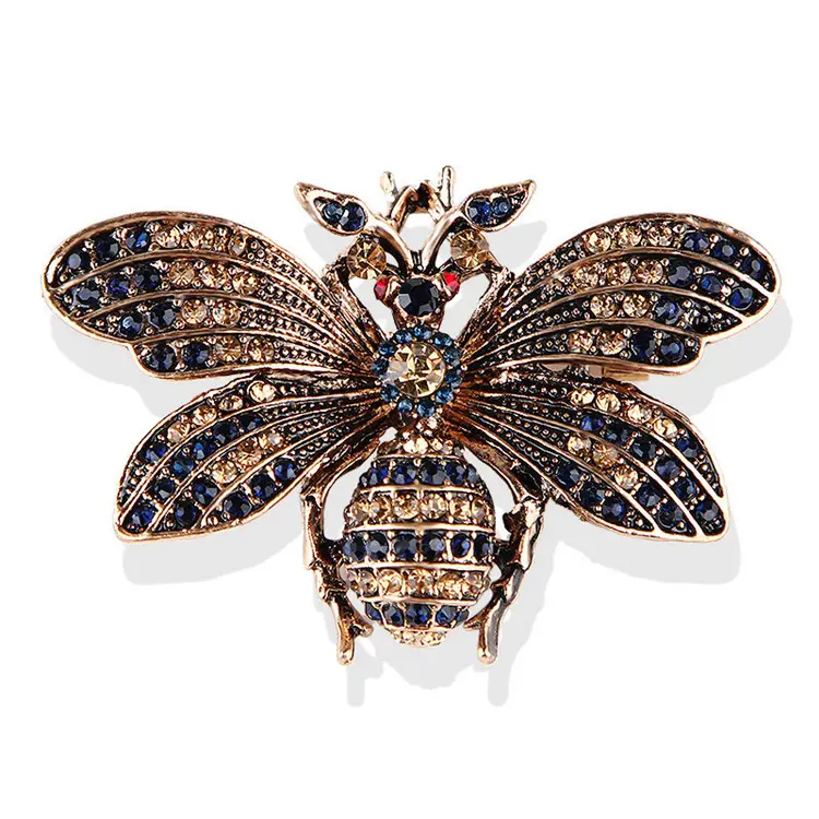 New Fashion Bee Exquisite Brooch Retro Diamond Moth Butterfly Brooch Designer Accessories Pins