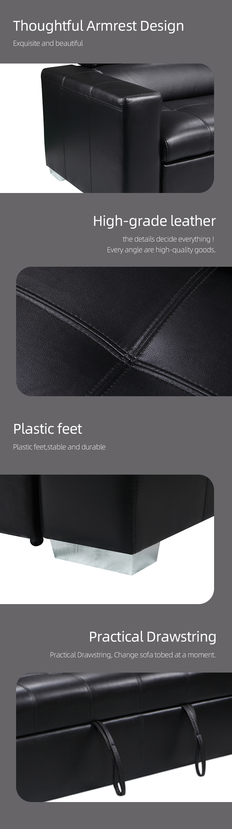 Ingleside 1P new designs leather sleeper chair bed comfortable sofa chair