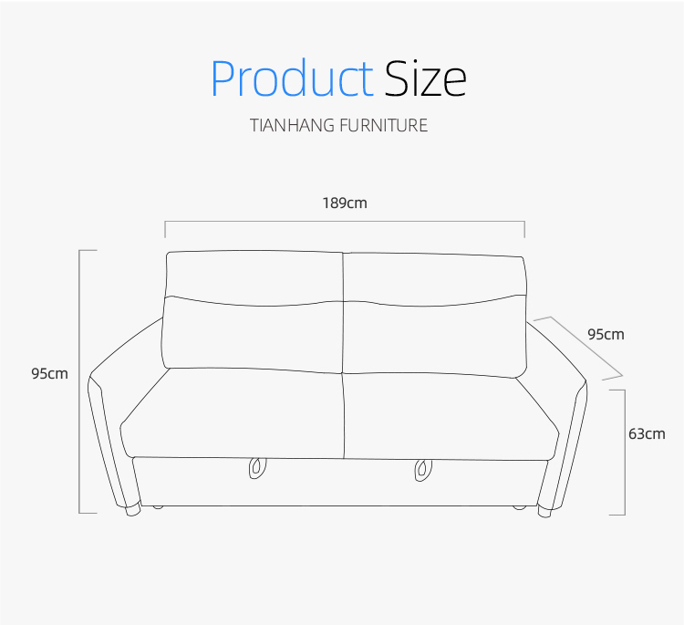 Multifunctional sofa bed living room sitting and lying folding sofa with USB