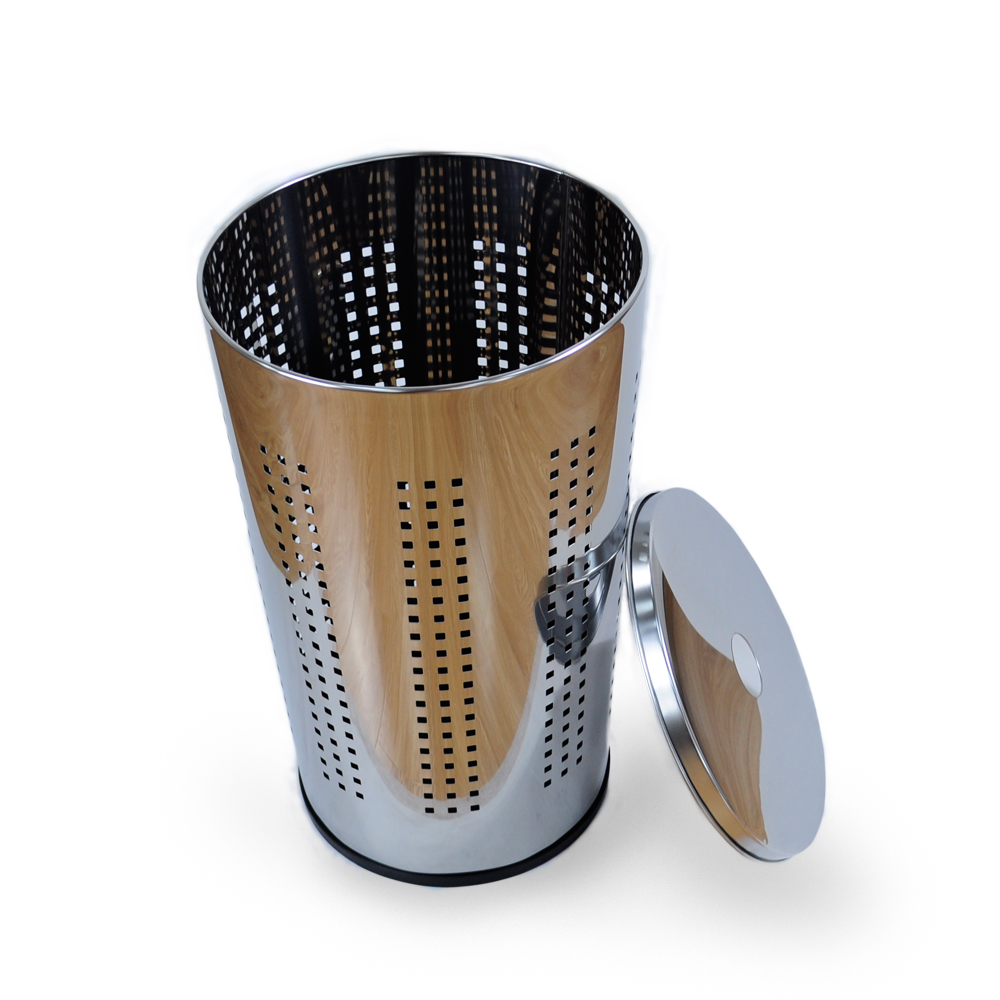Hotel Round Shape Customized Color 35L/46L Waste Bin Stainless Steel Dustbin Trash Can