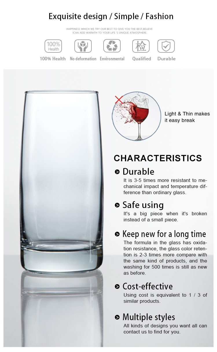 High-volume Wholesale Glassware Tumblers 525ml 355ml Clear Cup Drinking Juice Glass