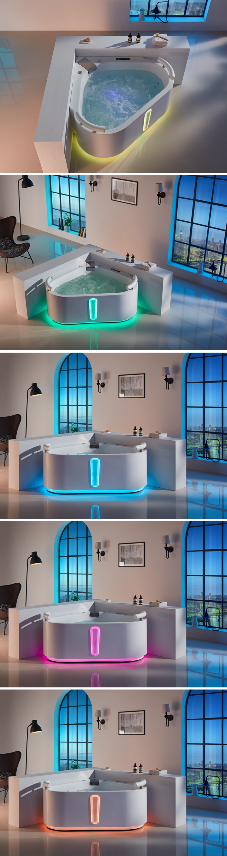 New bathtub for hotel, bubble bath,european style smart massage bathtub