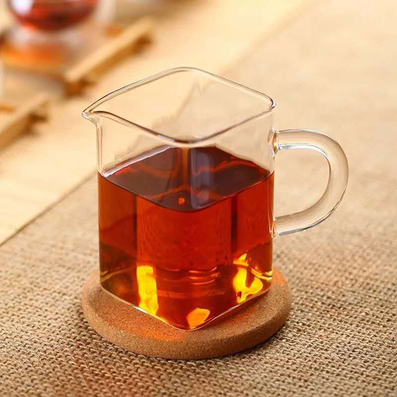 Wholesale Glass Square Tea Cup Hand Blown Glass High Borosilicate